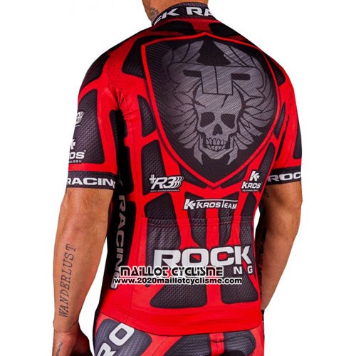 2016 Maillot Ciclismo Rock Racing Rouge et Marron Manches Courtes et Cuissard